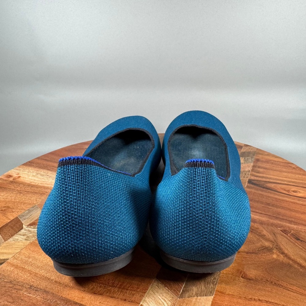 Rothys The Flat Womens 10 Bright Blue Rounded Toe Washable Knit Ballet Flats - Picture 4 of 7